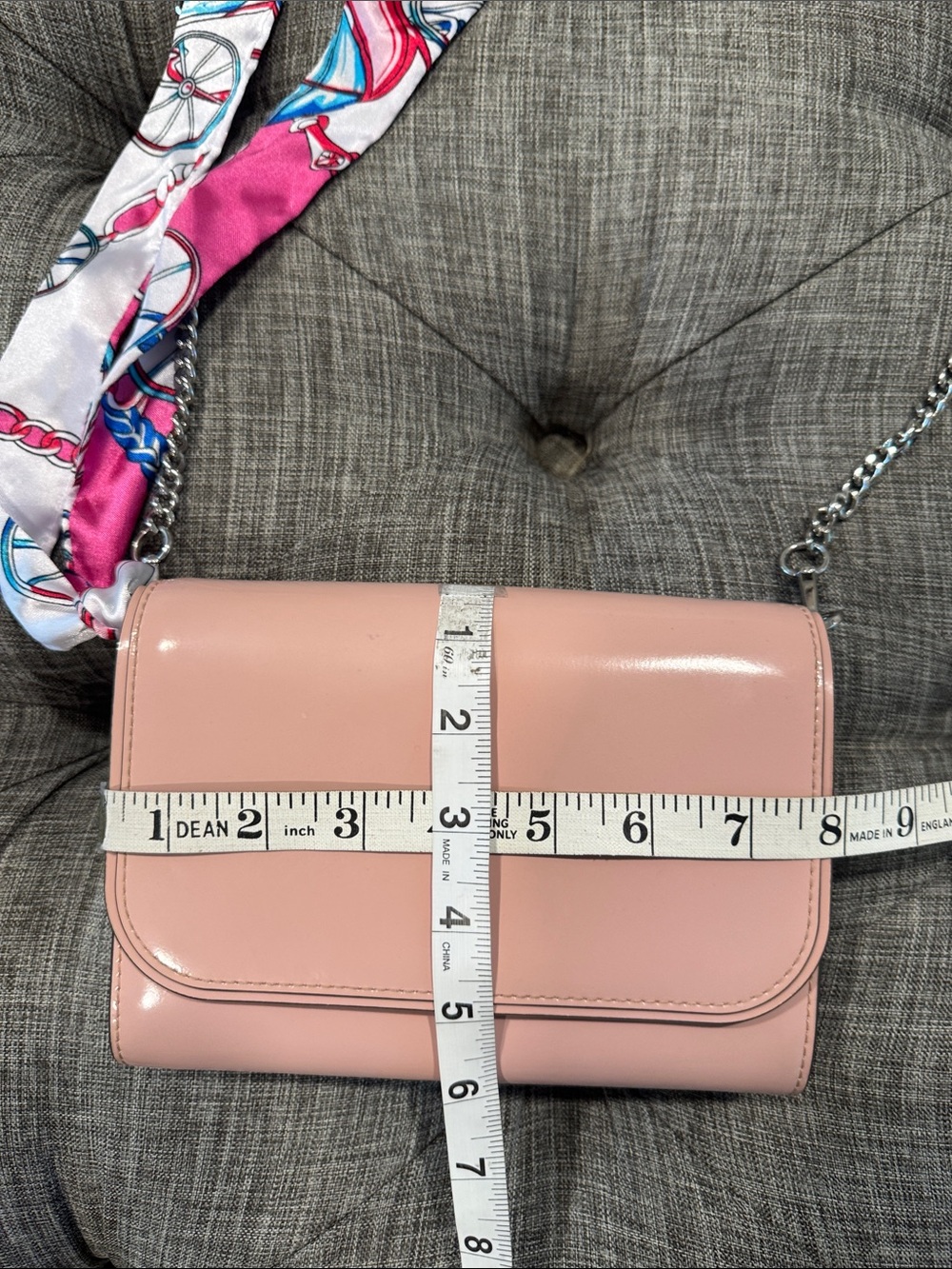 Tory Burch Bag Emerson Pink Patent Leather Chain Shoulder Bag - Picture 16 of 17